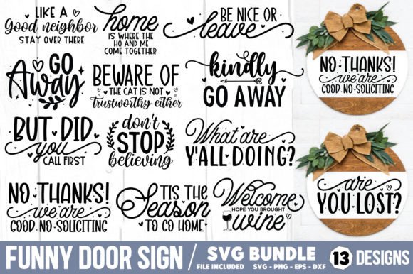 Funny Door Sign SVG Bundle: A Versatile Graphics Tool for Crafts