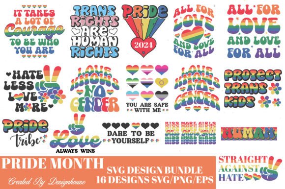 Pride Month SVG PNG Bundle for Creative Crafts