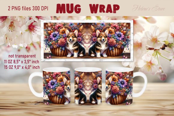 Review: Puppy Corgi in Flowers Basket Mug Wrap for Crafts