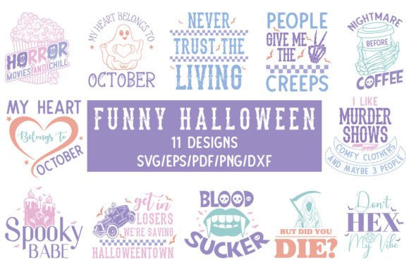 Spooky and Fun: Funny Halloween SVG PNG Bundle Design