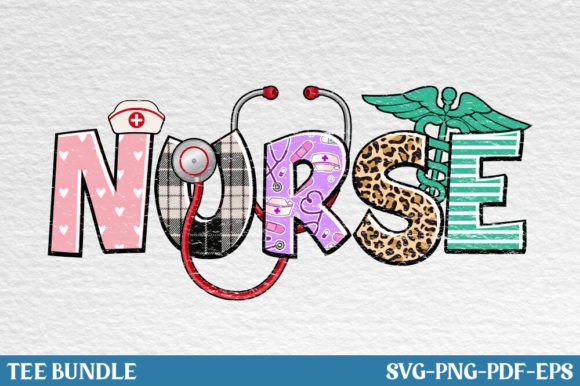 Trendy Nurse Sublimation Design for Embroidery
