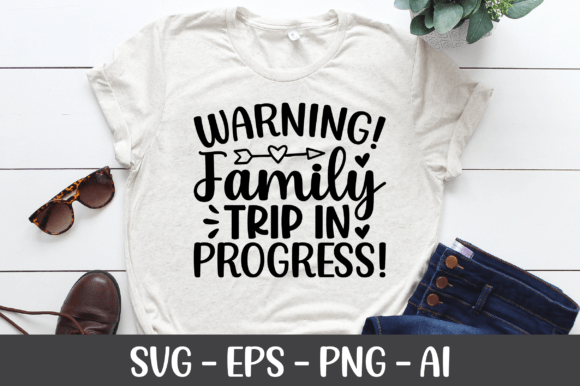 Warning Family Trip in Progress SVG for Crafts and Graphics